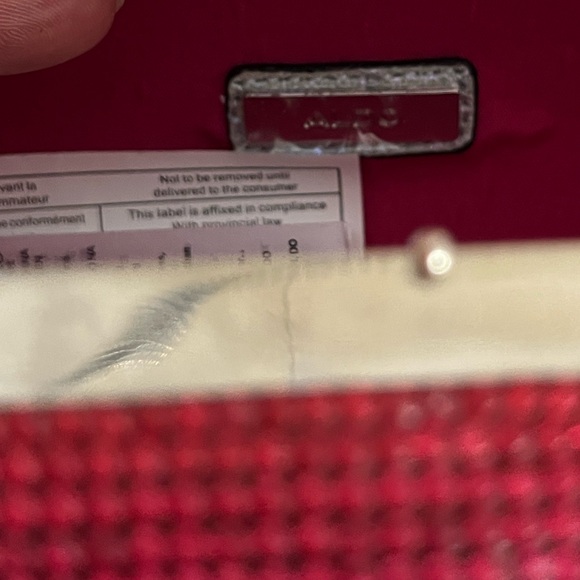 Aldo Cherry Pop Envolee Mini Barrel Rhinestone Encrusted Crossbody Bag Clutch - Picture 6 of 7